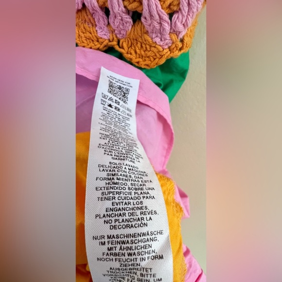 ASOS DESIGN crochet tiered mini sundress in color block - Picture 7 of 11